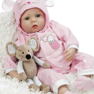 Real Looking Girl Baby Doll Mia Mouse, Silicone Vinyl Paradise Galleries Reborn