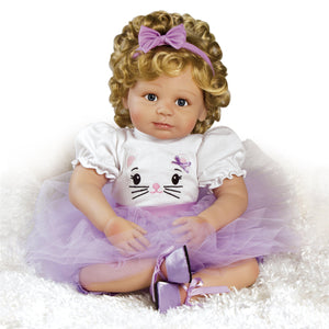 Beautiful Lifelike Toddler Baby Doll - Miss Kitty Kate, 22 inch doll in GentleTouch Vinyl