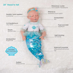 Mermaid Doll "Mystic Mermaid" 20 inch Lifelike Doll - Paradise Galleries