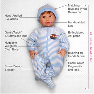 Realistic Toddler Boy Baby Doll - 20" Noah's Ark - Paradise Galleries