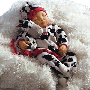 Real Looking Newborn Baby Doll, Over The Moooon, Soft Vinyl, 19 inch Paradise Galleries Reborn