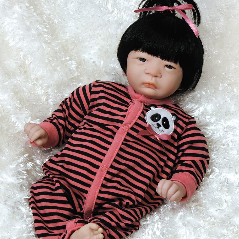 Asian Twin Baby Dolls Set, Panda Twins Set - 17 inch Soft Vinyl, Paradise Galleries Asian Reborns