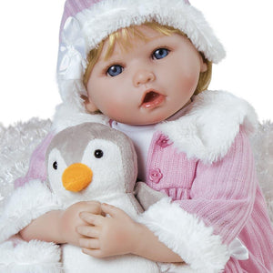 Real Looking Girl Baby Doll, Silicone Vinyl, Penguin Baby, Paradise Galleries Reborn