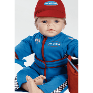 Realistic Baby Boy Doll, Pit Crew, 19 inch in GentleTouch Vinyl