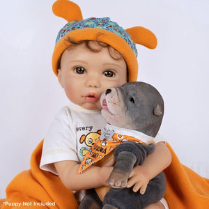 Paradise Galleries Reborn Toddler Boy Doll Puppy Love, 19 inch 