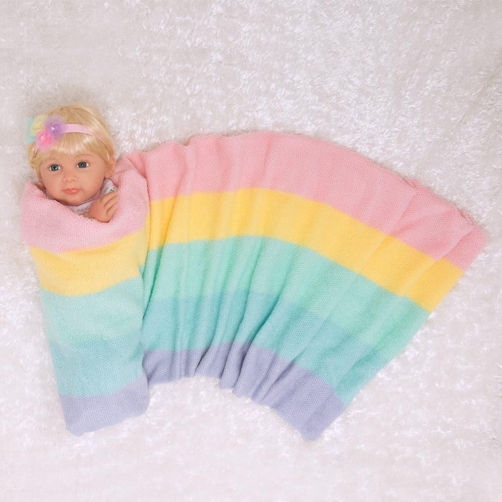 Perfect Doll Accessory for Reborn Babies - Rainbow Blanket - Paradise Galleries