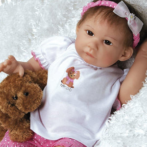 Girl Baby Doll That Looks Real, Ruff Ruff Riley, GentleTouch Vinyl, 20 inch Paradise Galleries