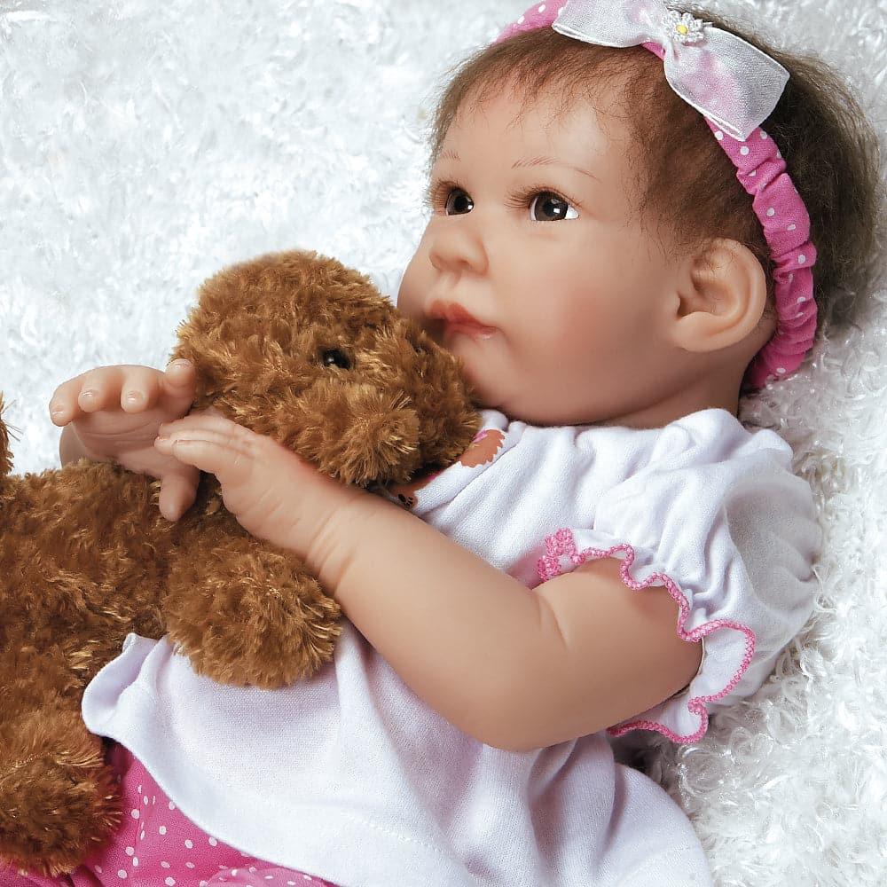 Girl Baby Doll That Looks Real, Ruff Ruff Riley, GentleTouch Vinyl, 20 inch Paradise Galleries