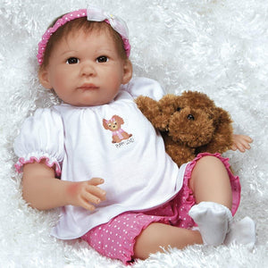 Girl Baby Doll That Looks Real, Ruff Ruff Riley, GentleTouch Vinyl, 20 inch Paradise Galleries