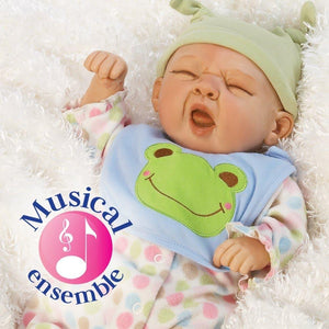 Real Life Baby Boy Doll, Sleepy Frog, GentleTouch Vinyl, 20 inch Paradise Galleries Reborn