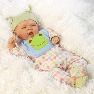 Real Life Baby Boy Doll, Sleepy Frog, GentleTouch Vinyl, 20 inch Paradise Galleries Reborn