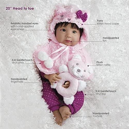 Paradise Galleries Asian Reborn Baby Doll Smitten Kitten 20 inch