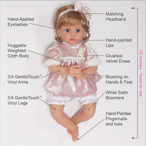 Paradise Galleries Baby Doll That Looks Real - 18 inch Snow Bird