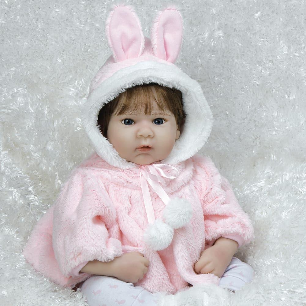 Reborn Like Realistic & Lifelike Girl Baby Doll - Snow Bunny, 19 inch Silicone-Like Vinyl