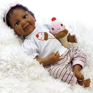 Real Life African American Doll, Cherry, Silicone Vinyl, 19 inch Paradise Galleries Reborn