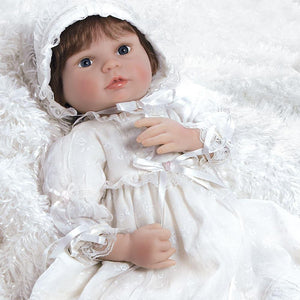 Real Born Baby Doll in Silicone Vinyl, Sweet Emmeline, 21 inch Paradise Galleries Reborn