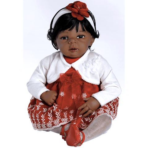 Vintage Jamaican Handcrafted 'Calypso Momma' Black Rag Doll - Ruby