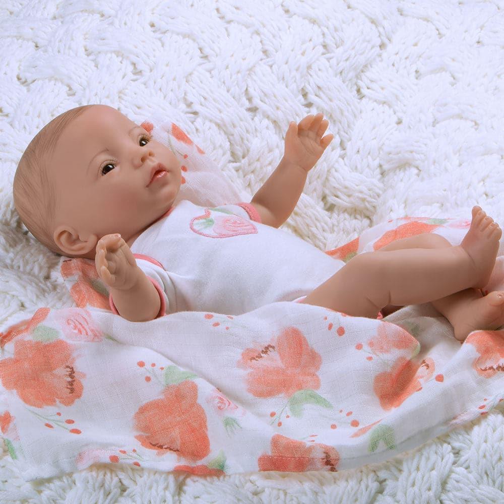 Reborn Preemie Baby Doll 16" Swaddlers: Peach Blossom - Paradise Galleries 