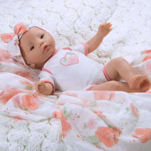 Reborn Preemie Baby Doll 16" Swaddlers: Peach Blossom - Paradise Galleries 