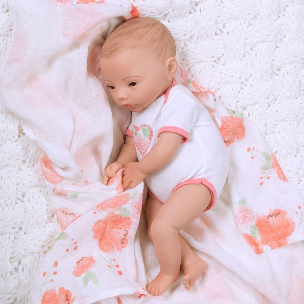 Reborn Preemie Baby Doll 16" Swaddlers: Peach Blossom - Paradise Galleries 