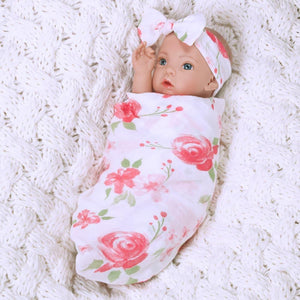 Reborn Newborn Baby Doll 16" Swaddlers: Rose Petal - Paradise Galleries