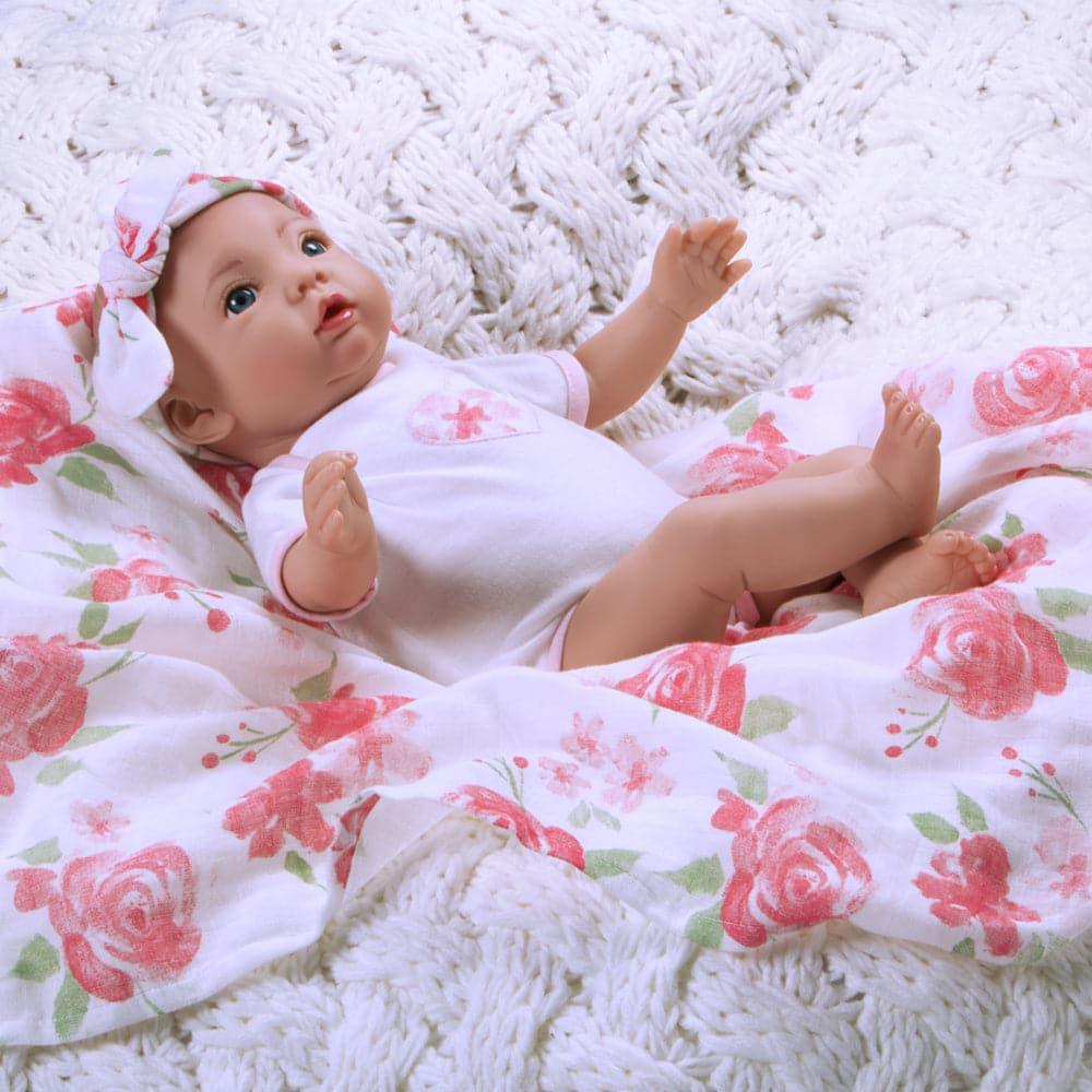 Reborn Newborn Baby Doll 16" Swaddlers: Rose Petal - Paradise Galleries