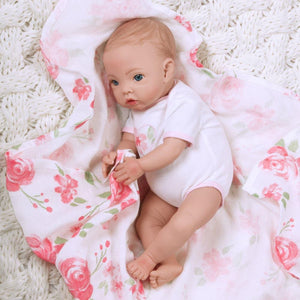 Reborn Newborn Baby Doll 16" Swaddlers: Rose Petal - Paradise Galleries