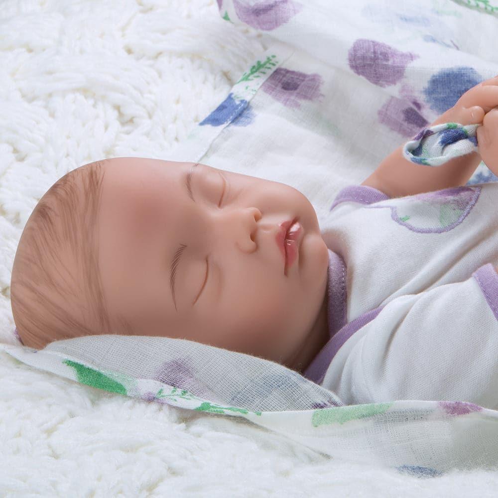 Newborn 16" Reborn Preemie - Swaddlers: Sleeping Lilac - Paradise Galleries