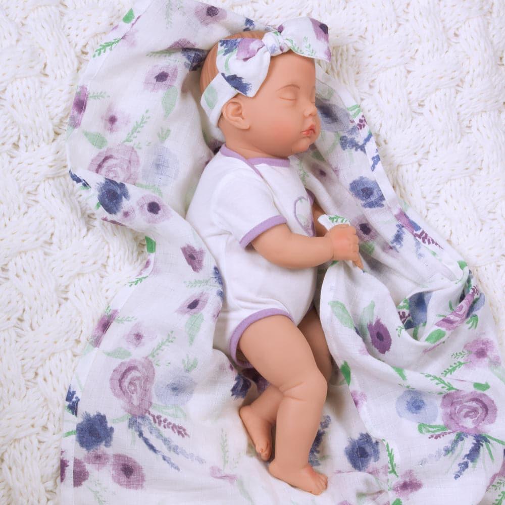 Newborn 16" Reborn Preemie - Swaddlers: Sleeping Lilac - Paradise Galleries