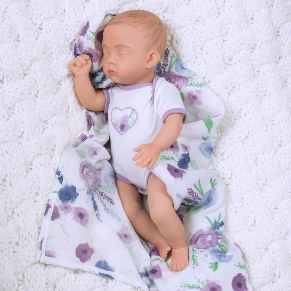 Newborn 16" Reborn Preemie - Swaddlers: Sleeping Lilac - Paradise Galleries