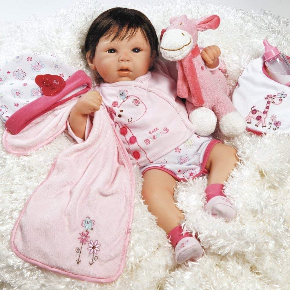 Paradise Galleries Realistic Baby Doll Tall Dreams Ensemble, 19"