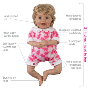 Paradise Galleries Reborn Toddler The Sweetest Thing, 21 inch