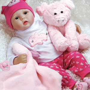 Real Looking Girl Baby Doll This Little Piggy, Silicone Vinyl Paradise Galleries Reborn