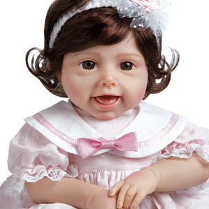 Tickled Pink, 20 inch Giggling Baby Doll in Silicone-like Flex-Touch Vinyl, Weighted