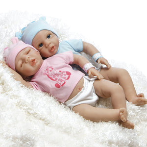 Real Life Boy Baby Doll, Anatomically Correct Tiny Twins, 18 inch Paradise Galleries Reborn