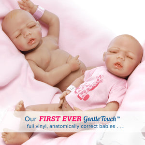 Real Life Girl Baby Doll, Anatomically Correct Tiny Twins, 18 inch Paradise Galleries Reborn