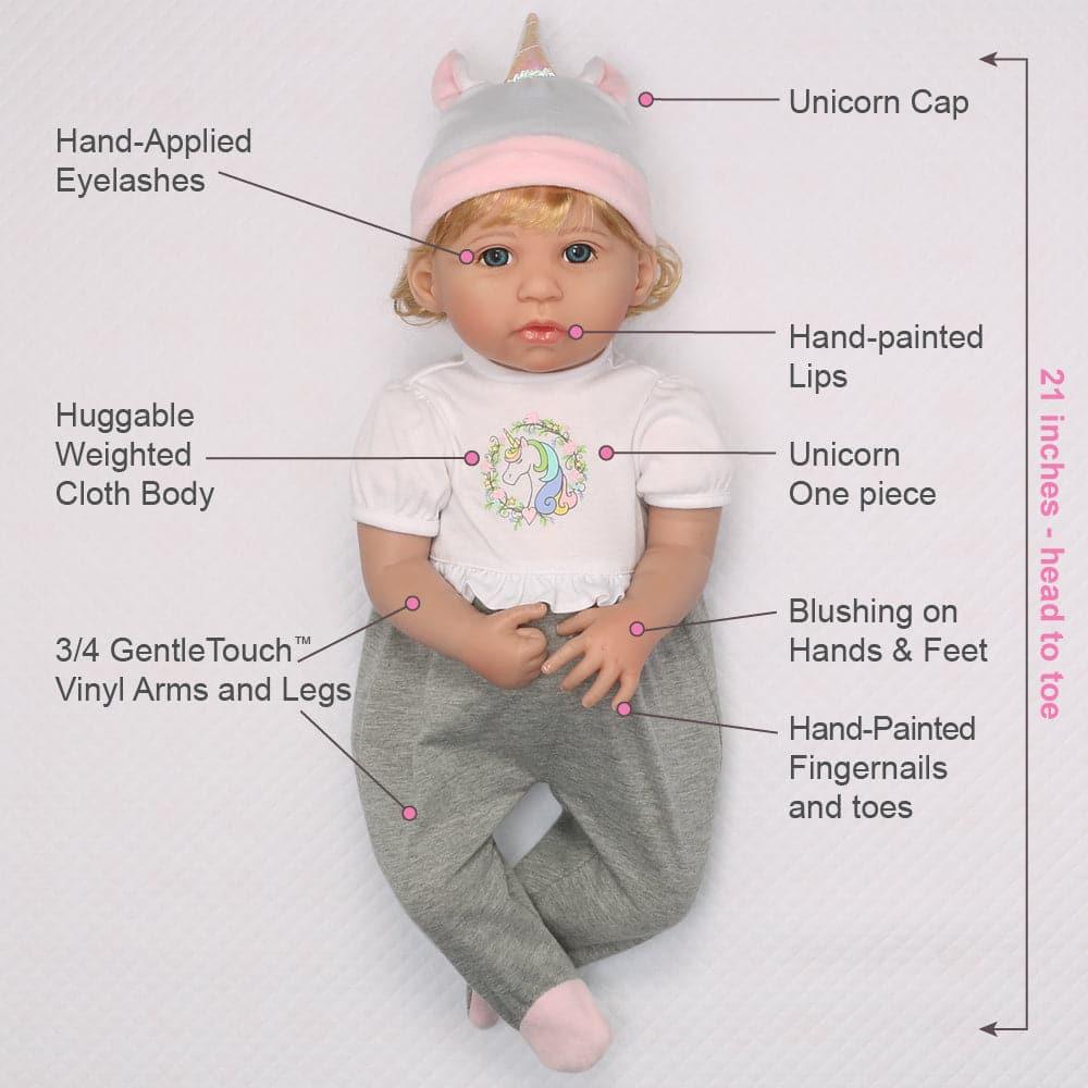 Paradise Galleries Realistic Reborn Toddler 21 inch Unicorn Tales