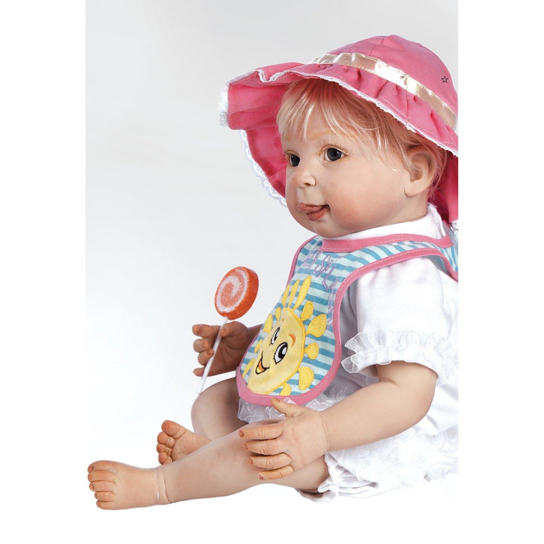 18 inch Real Life Baby Doll - Yummy in My Tummy Doll in Silicone-like Vinyl